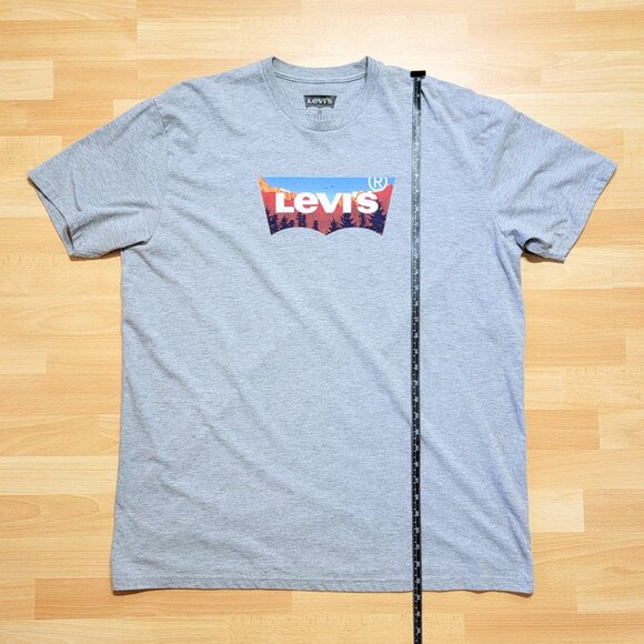 Levis T-Shirt Mens Heather Gray Crew Neck Short Sleeve | Size: 2XL - Picture 2 of 10